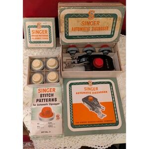 Singer White Stitch Patterns Set No. 3 161008, Automatic Zigzagger 160985